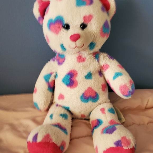 Build a Bear Workshop White Bear with Hearts - Picture 4 of 16